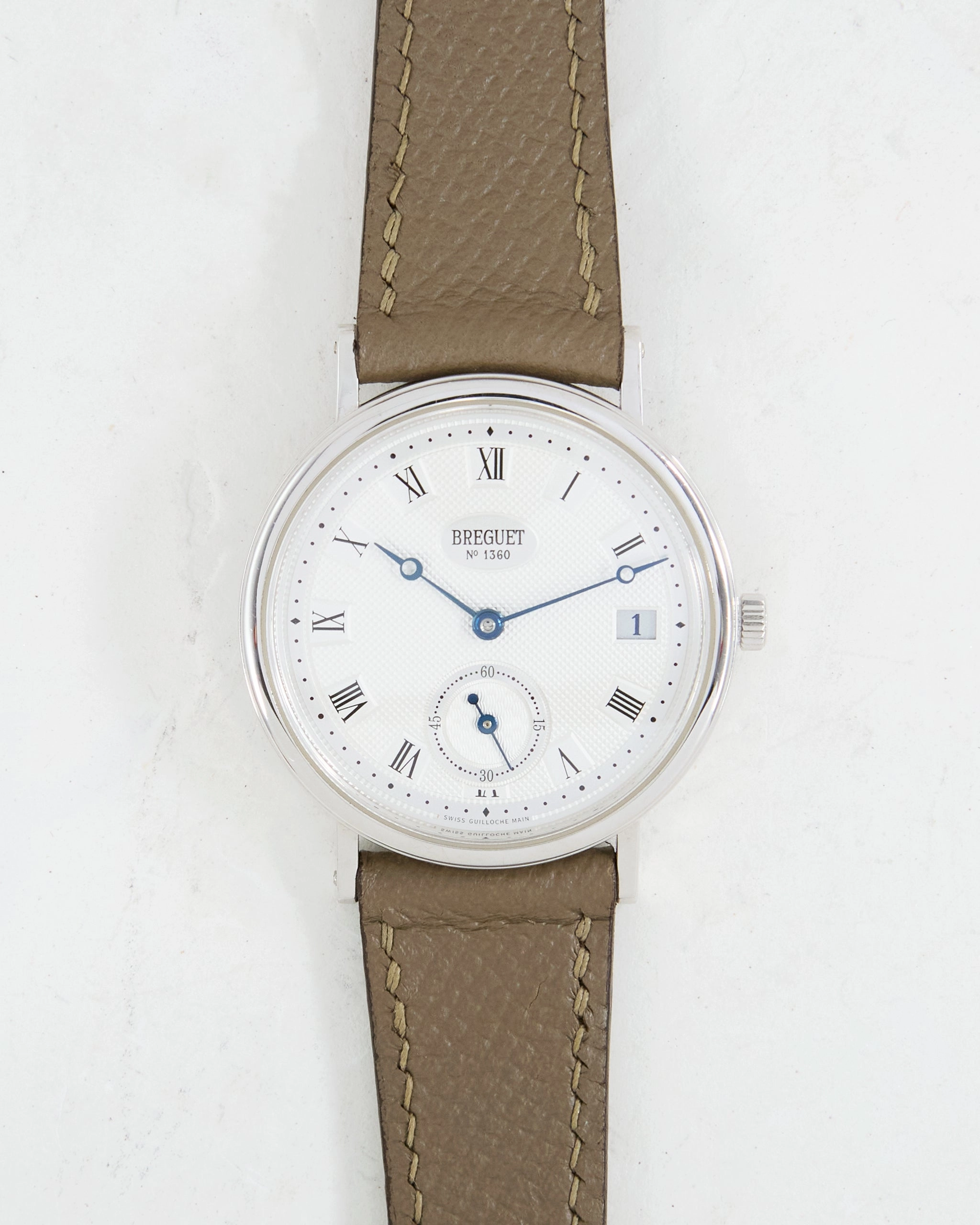 BREGUET CLASSIQUE AUTOMATIC GUILLOCHE DIAL IN WHITE GOLD WITH SIGNED BUCKLE