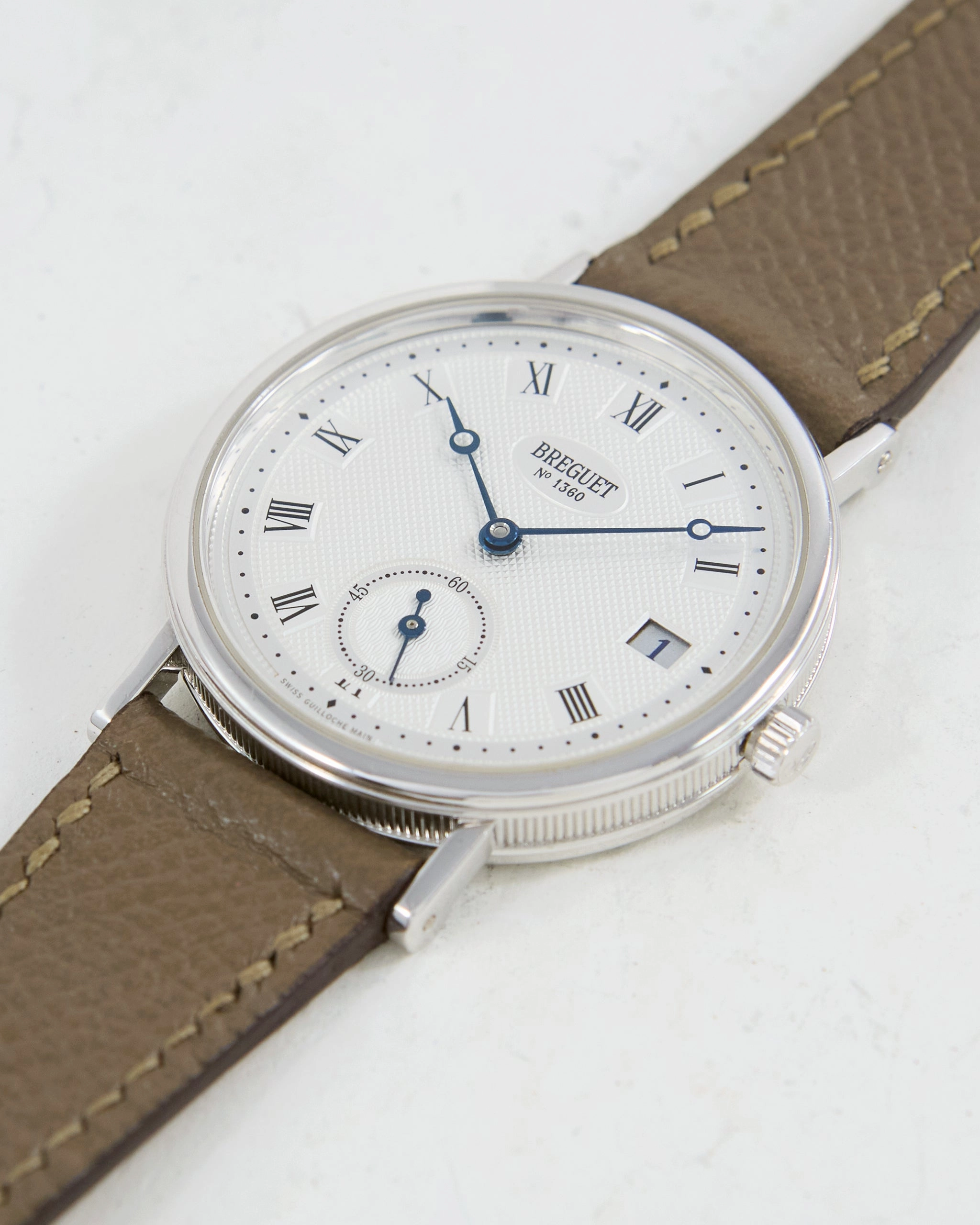 BREGUET CLASSIQUE AUTOMATIC GUILLOCHE DIAL IN WHITE GOLD WITH SIGNED BUCKLE