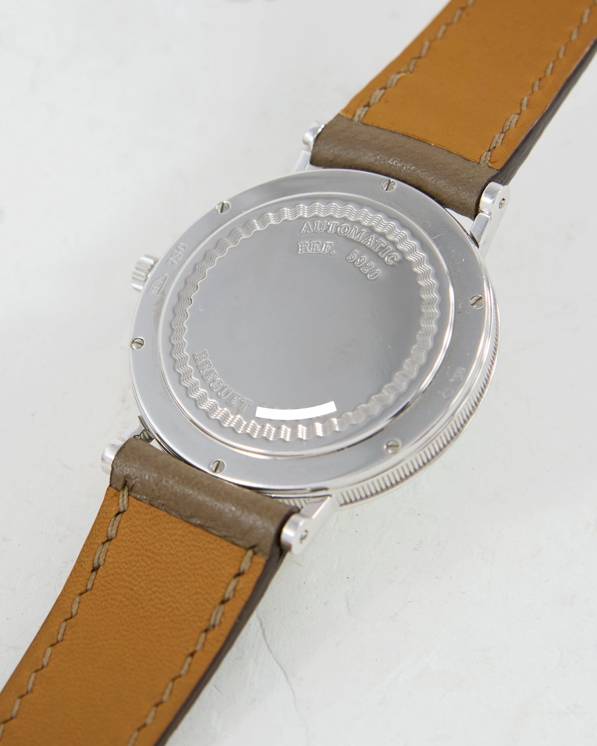 BREGUET CLASSIQUE AUTOMATIC GUILLOCHE DIAL IN WHITE GOLD WITH SIGNED BUCKLE