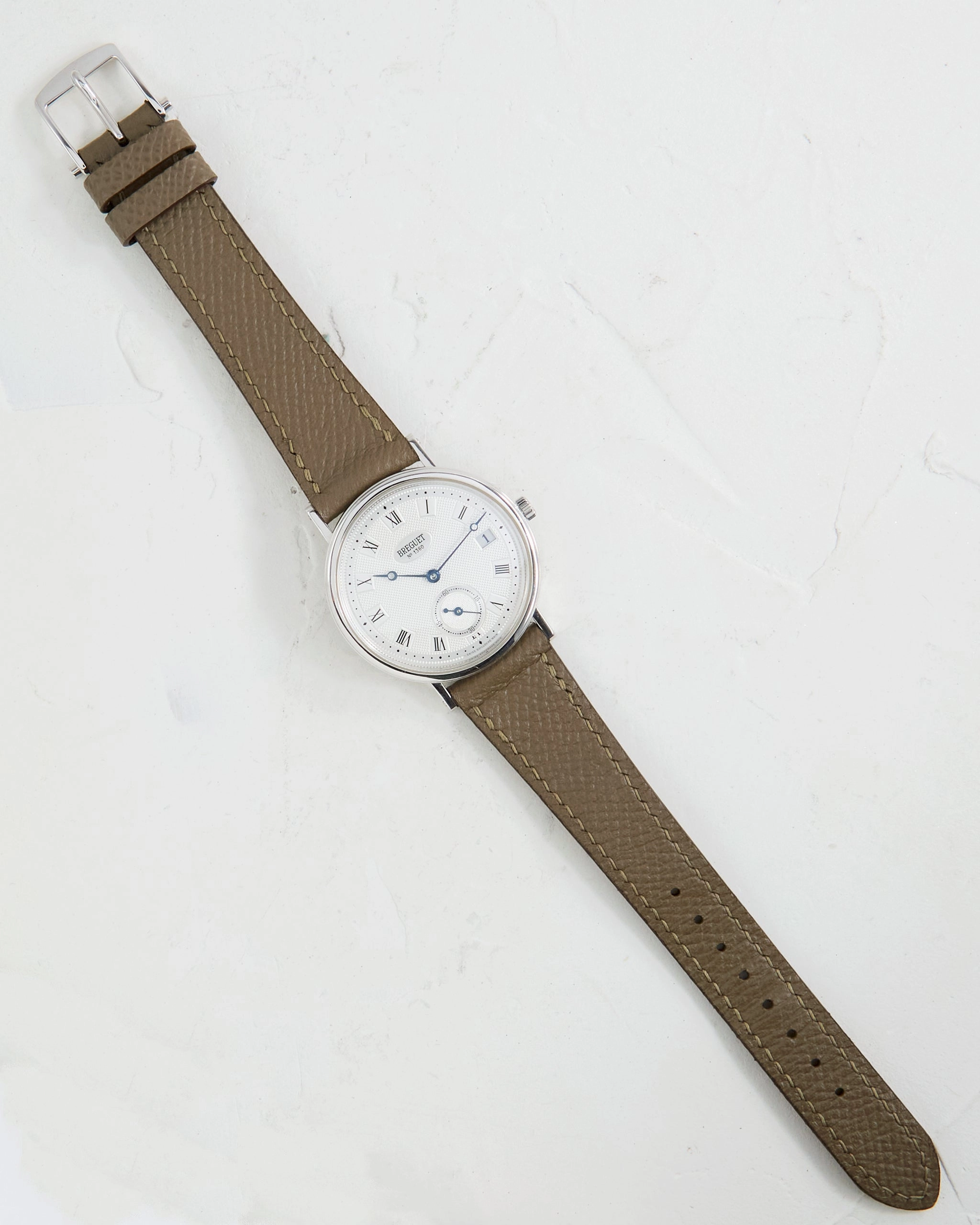 BREGUET CLASSIQUE AUTOMATIC GUILLOCHE DIAL IN WHITE GOLD WITH SIGNED BUCKLE