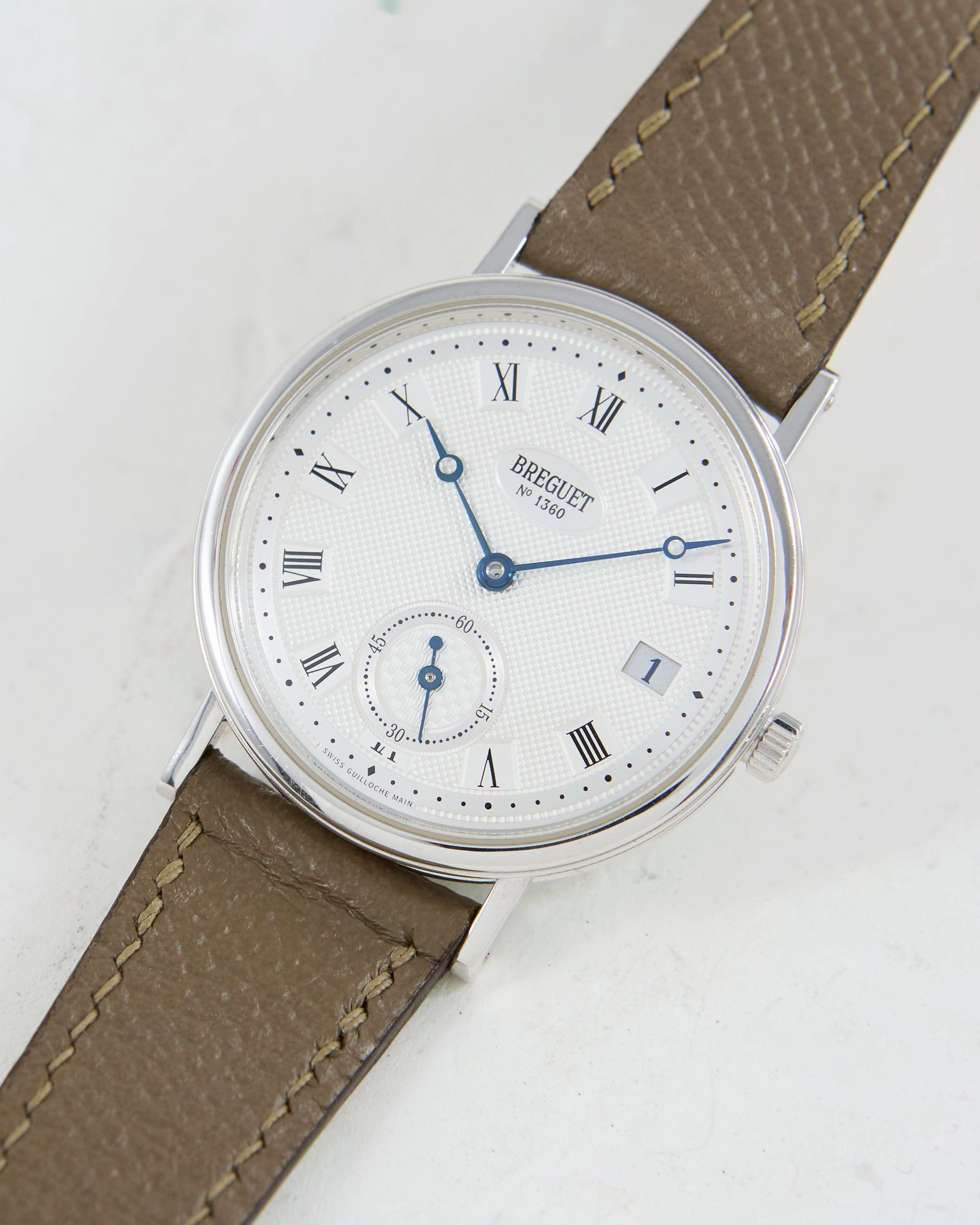 BREGUET CLASSIQUE AUTOMATIC GUILLOCHE DIAL IN WHITE GOLD WITH SIGNED BUCKLE