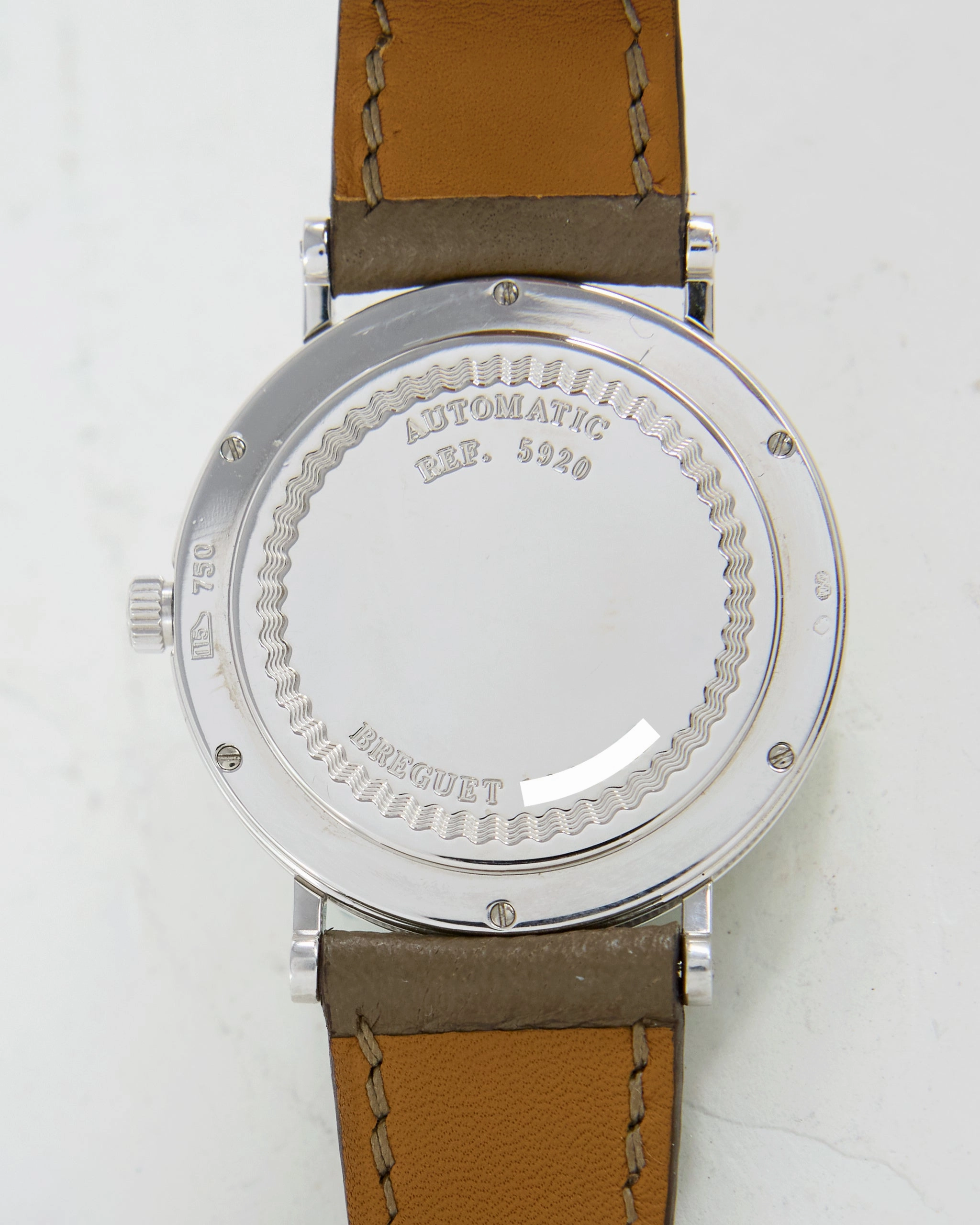 BREGUET CLASSIQUE AUTOMATIC GUILLOCHE DIAL IN WHITE GOLD WITH SIGNED BUCKLE
