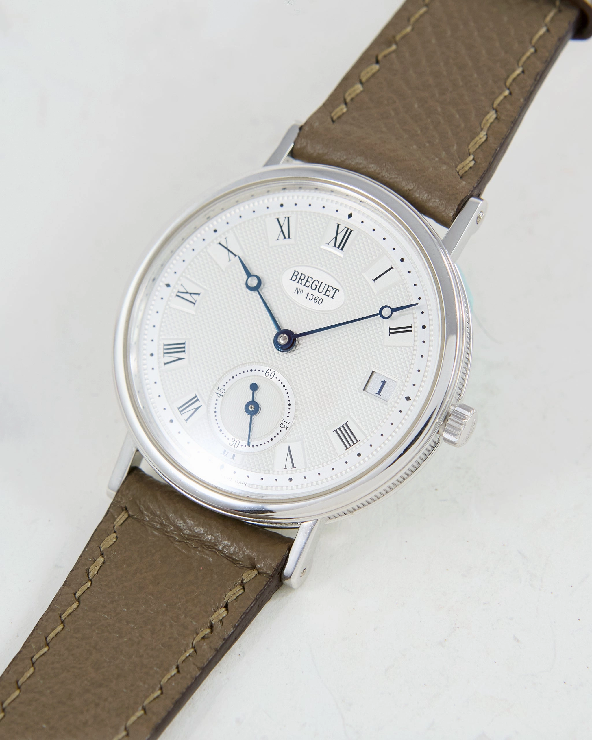 BREGUET CLASSIQUE AUTOMATIC GUILLOCHE DIAL IN WHITE GOLD WITH SIGNED BUCKLE