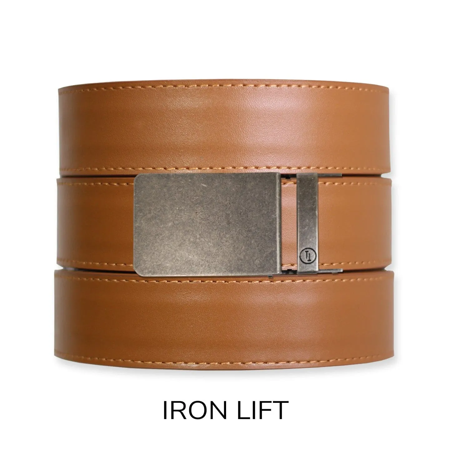 British Tan Top Grain Leather Ratchet Belt & Buckle Set