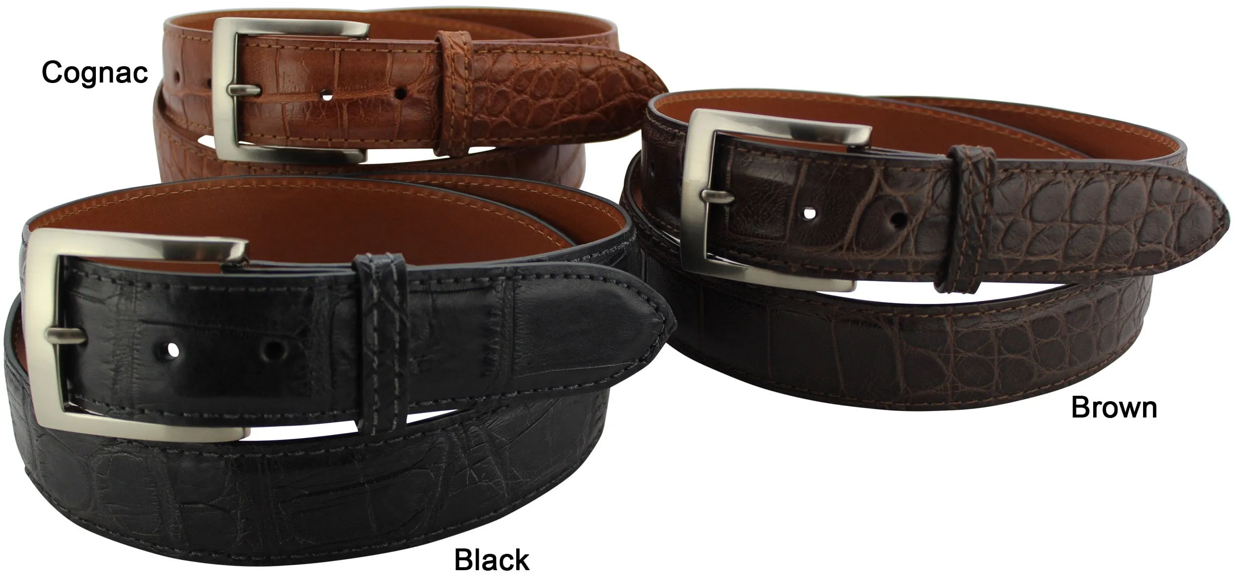 Brown American Alligator Designer Leather Belt for Men: Full Grain **Made To Order Allow 5 To 6 Weeks To Ship