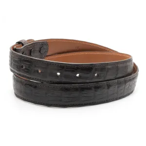 Brown Caiman Tail Crocodile Belt Straps