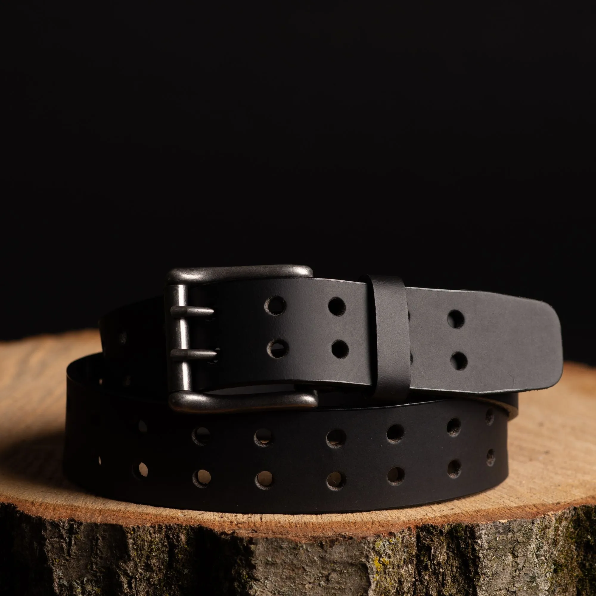 Brown Double Hole Full Grain Leather Belt