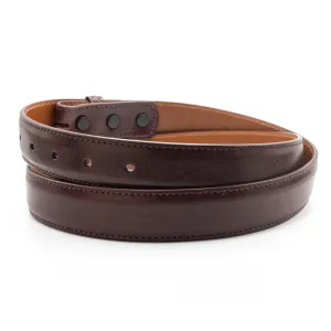 Burgundy Italian Calf Leather Belt Straps