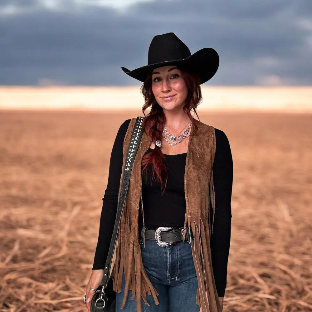 Cassidy - Western Black Hand-tooled Full-Grain Leather Belt