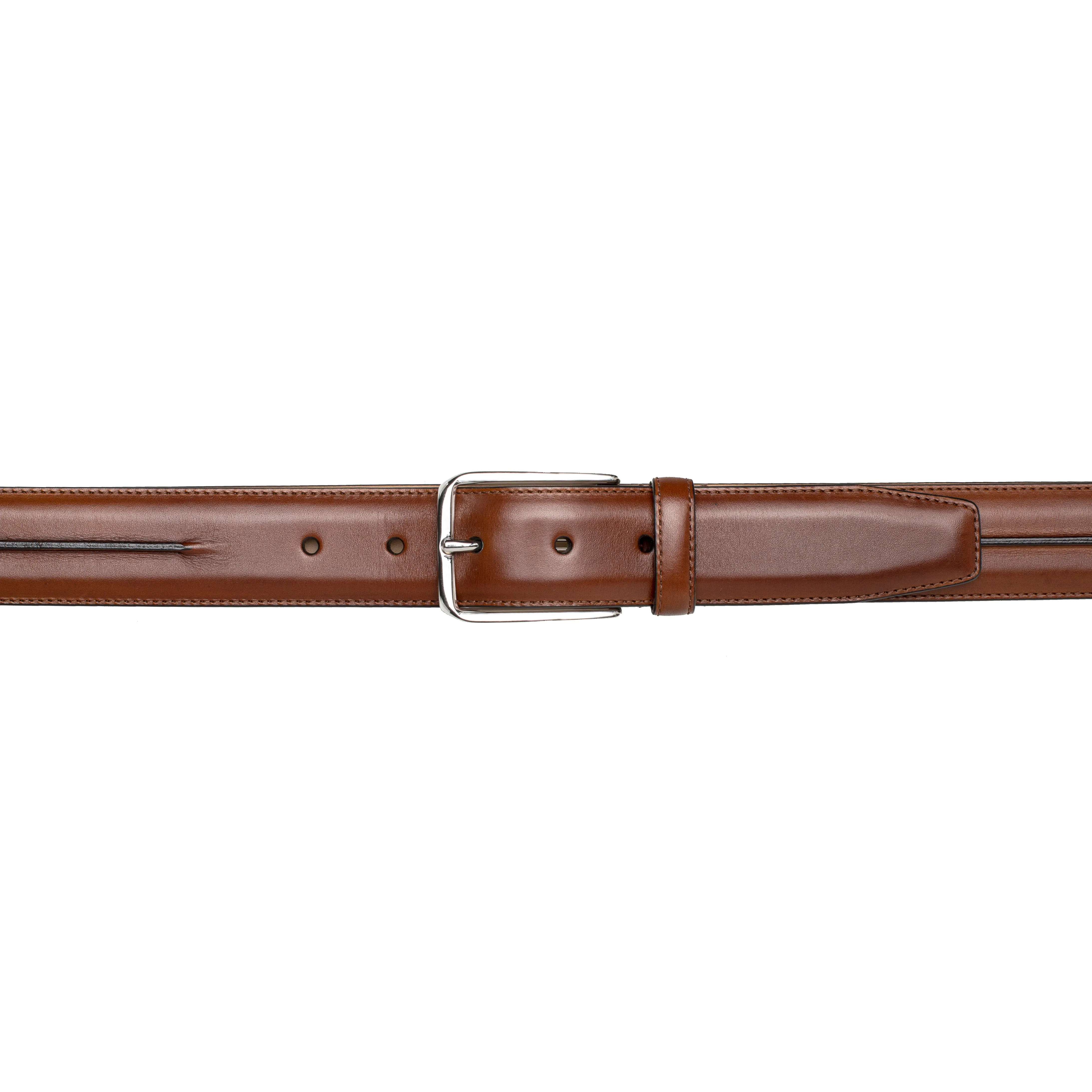 Center-Piped Calfskin Belt