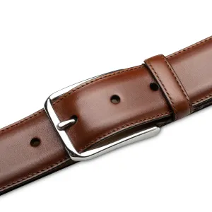 Center-Piped Calfskin Belt