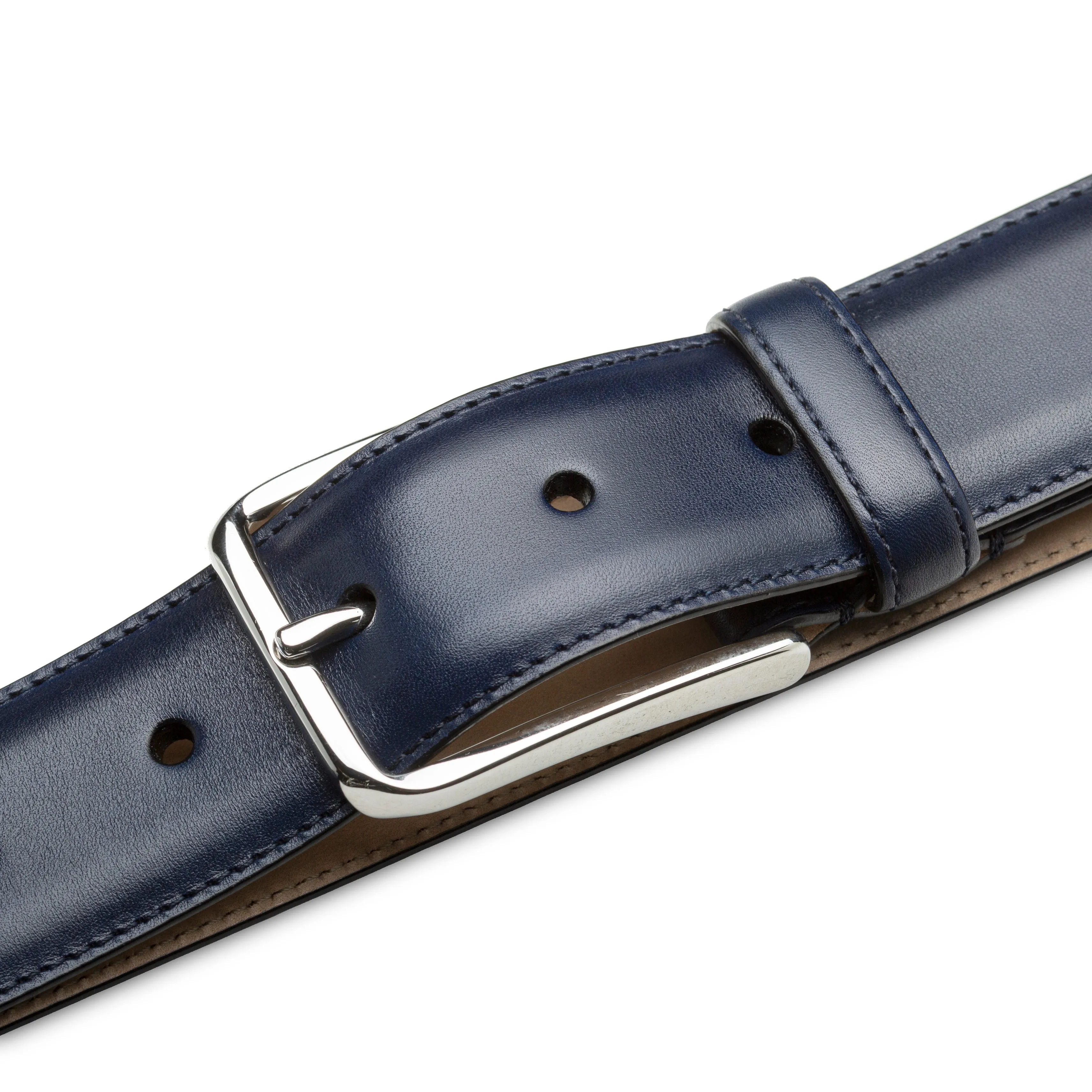 Center-Piped Calfskin Belt