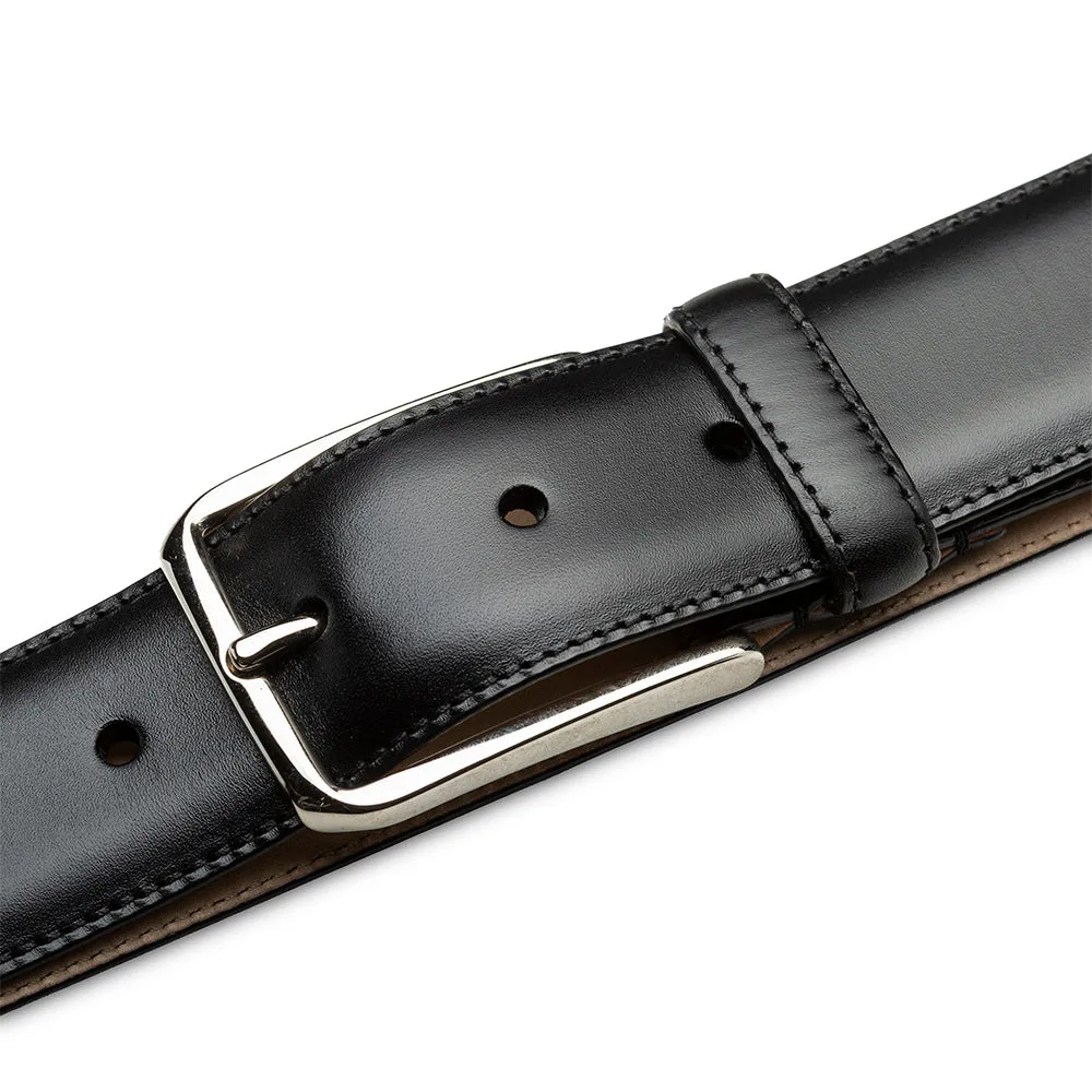 Center-Piped Calfskin Belt