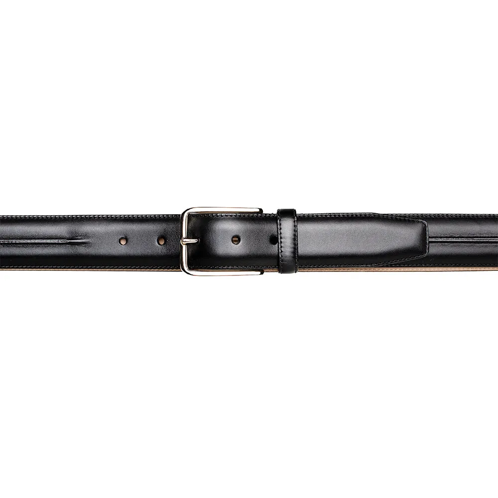 Center-Piped Calfskin Belt