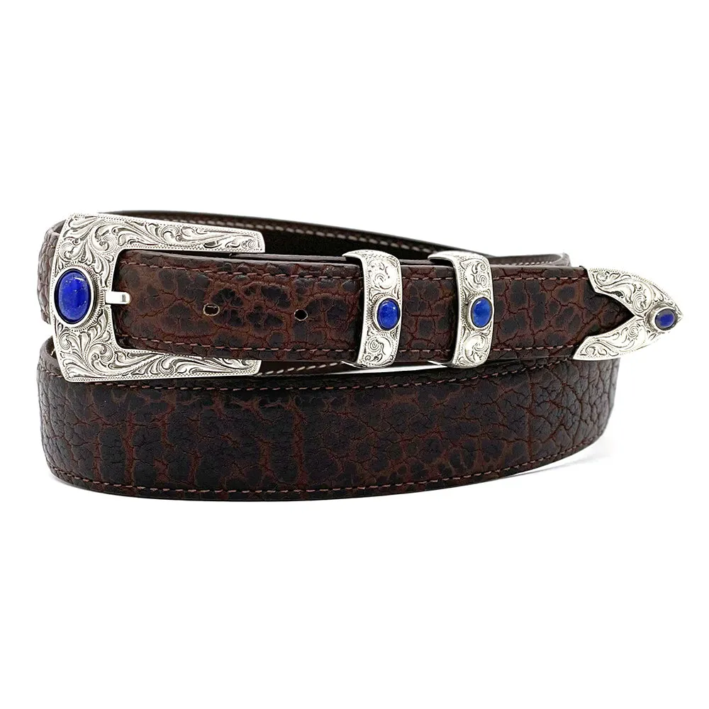 Chacon Aztec Fine Engraved w/ Lapis Buckle Set 1.0