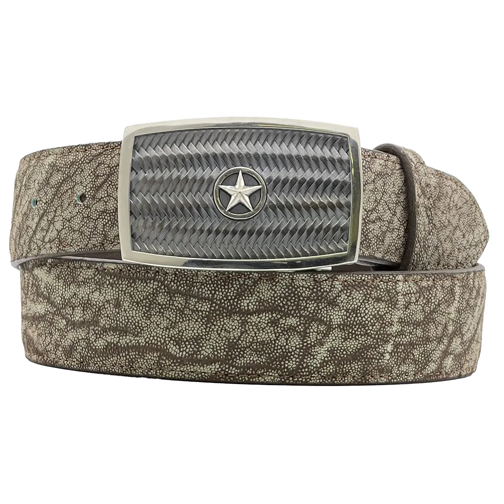 Chacon Basketweave Silver Star One Piece Buckle 1.5