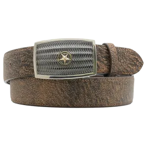Chacon Basketweave w/ 14K Gold Star One Piece Buckle 1.5