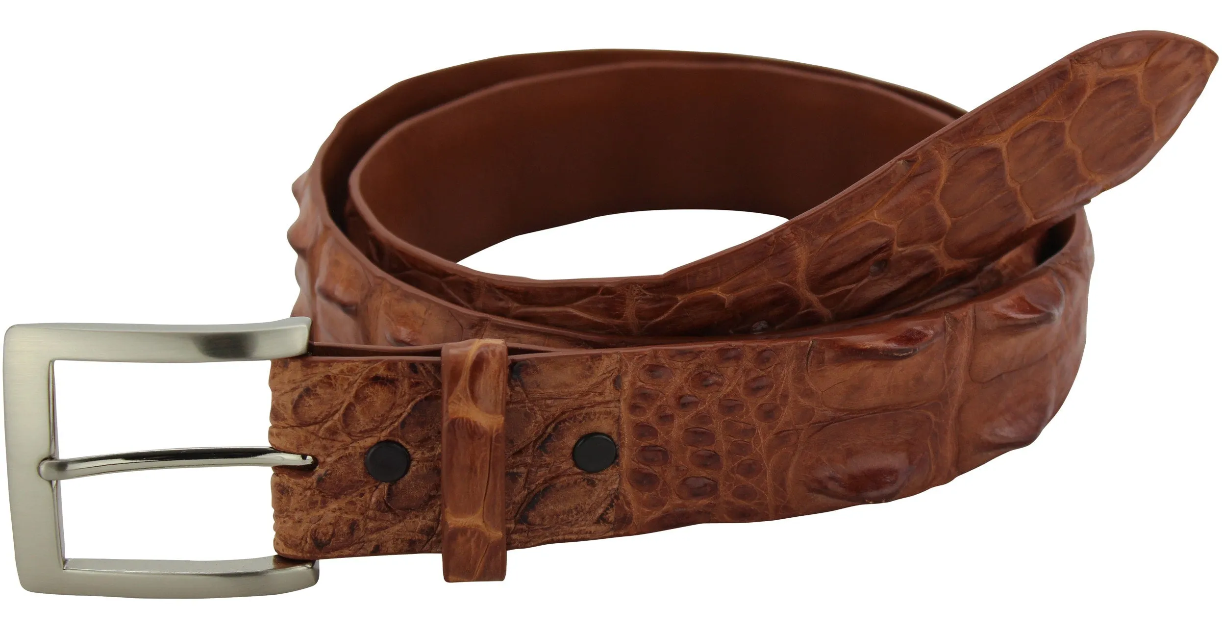 Cognac Australian Saltwater Hornback Crocodile Designer Full Grain Leather Belt **Made To Order Allow 5 To 6 Weeks To Ship