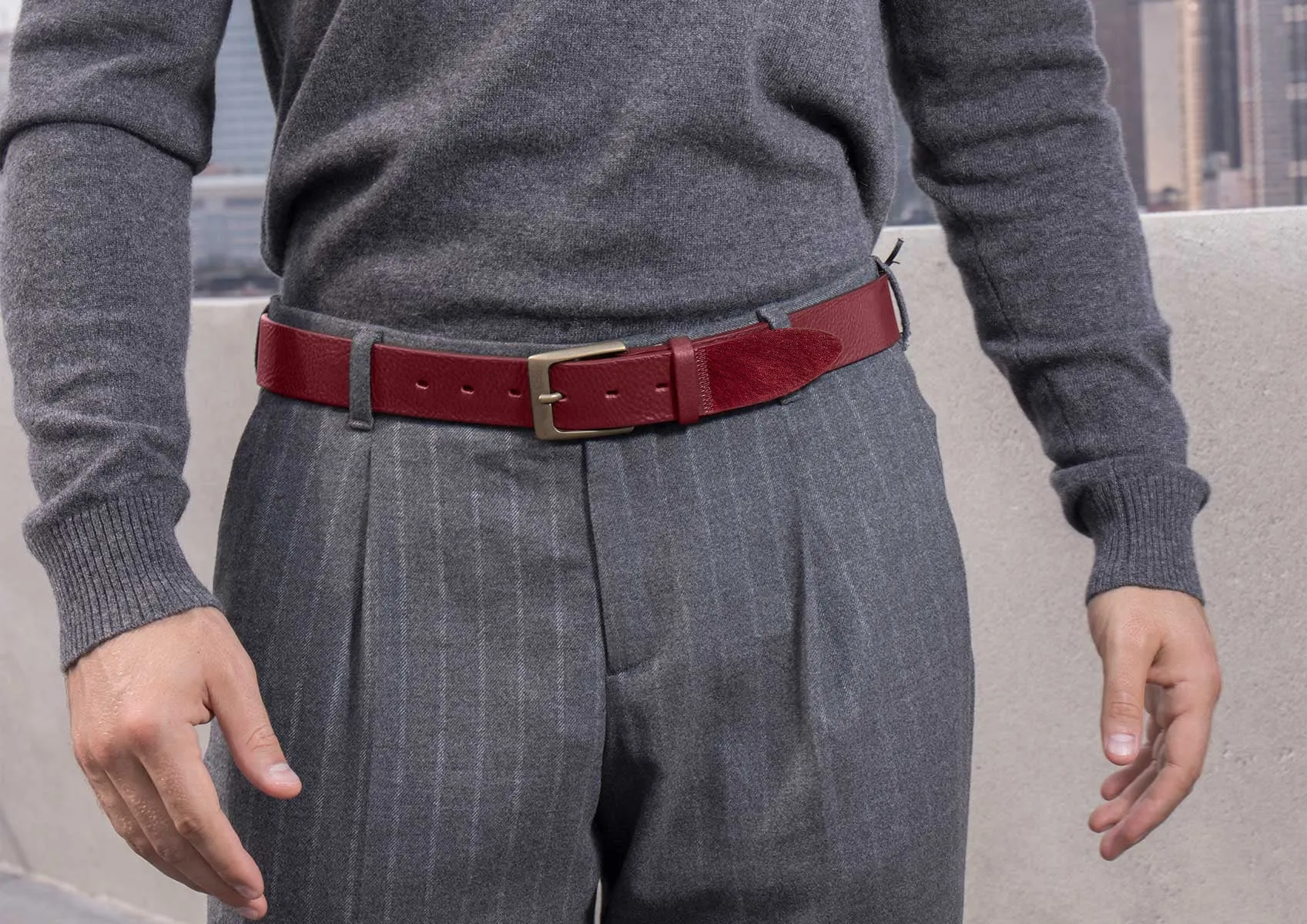 East Meets West Men Burgundy