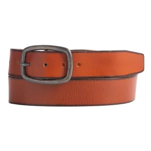 Ember - Tan Leather Dress Belt with a Rustic Silver Buckle - Made in Canada