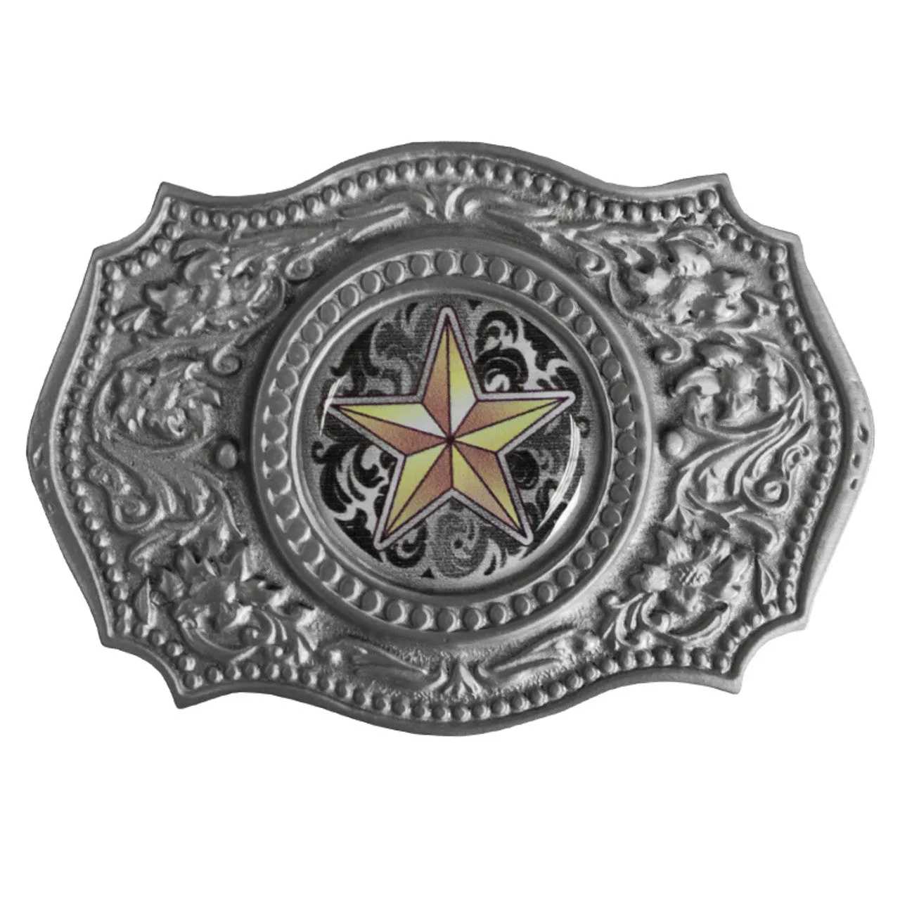 G-4653 Yellow Western Star Belt Buckle