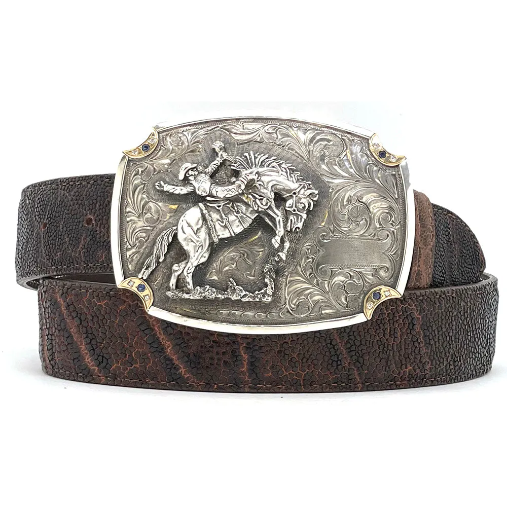 Gloria Stewart Bronc Rider One Piece Buckle 1.5