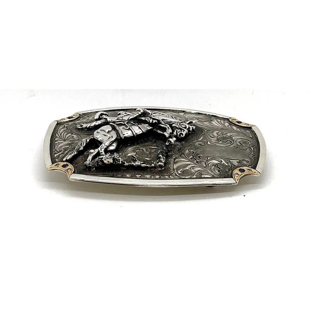 Gloria Stewart Bronc Rider One Piece Buckle 1.5