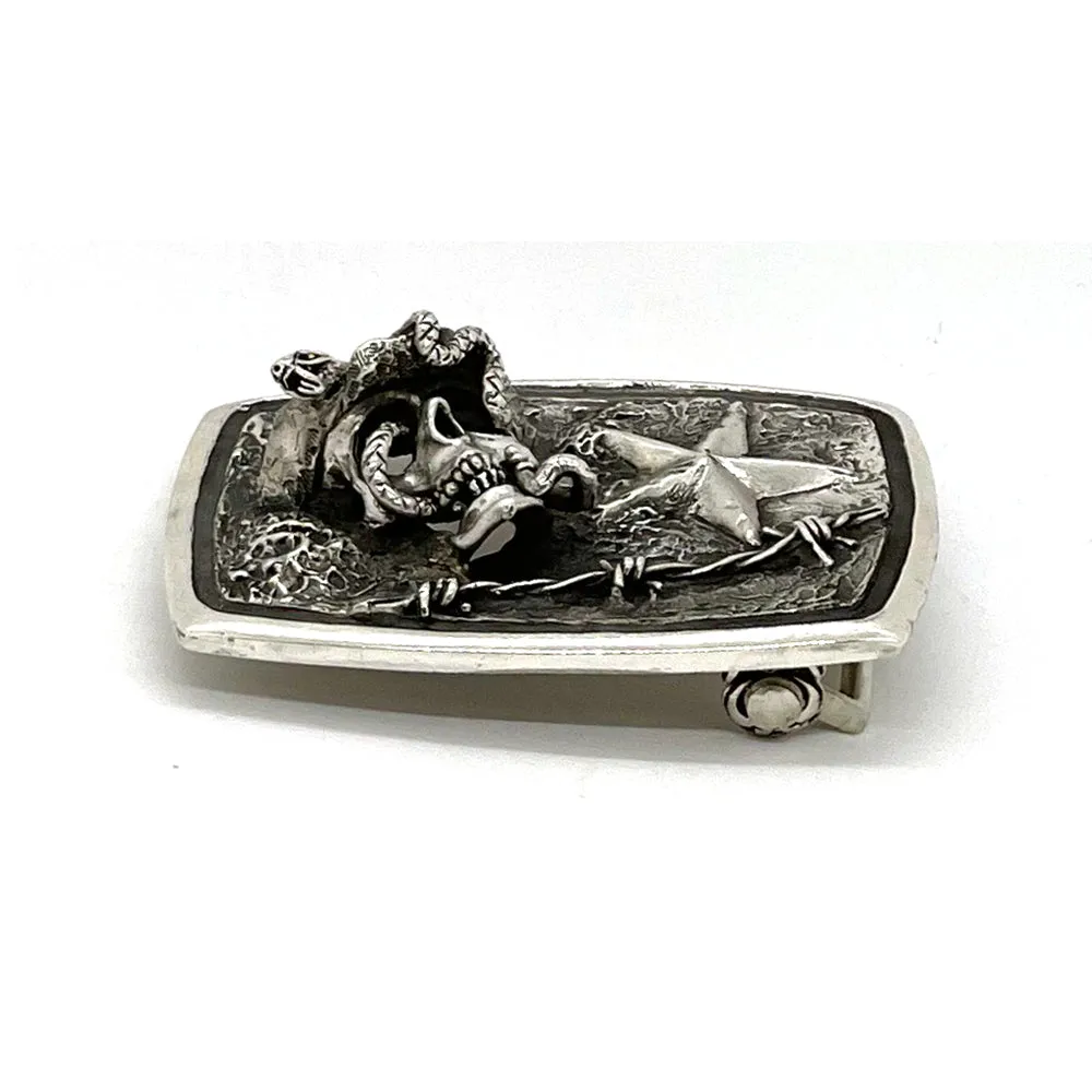 Gloria Stewart Skull Star One Piece Buckle 1.25