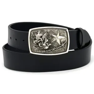 Gloria Stewart Skull Star One Piece Buckle 1.25