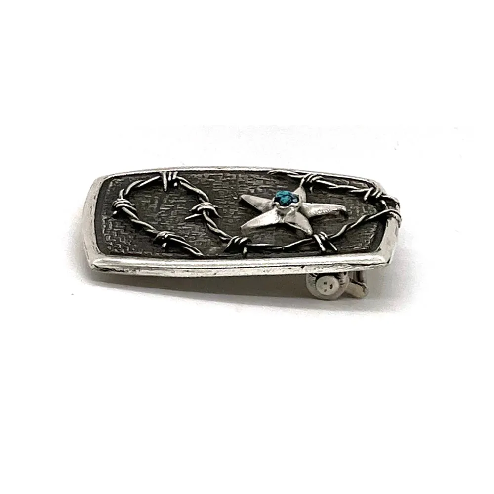 Gloria Stewart Texas Star w/ Turquoise One Piece Buckle 1.25