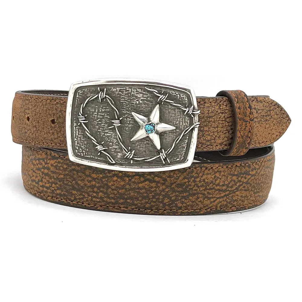 Gloria Stewart Texas Star w/ Turquoise One Piece Buckle 1.25