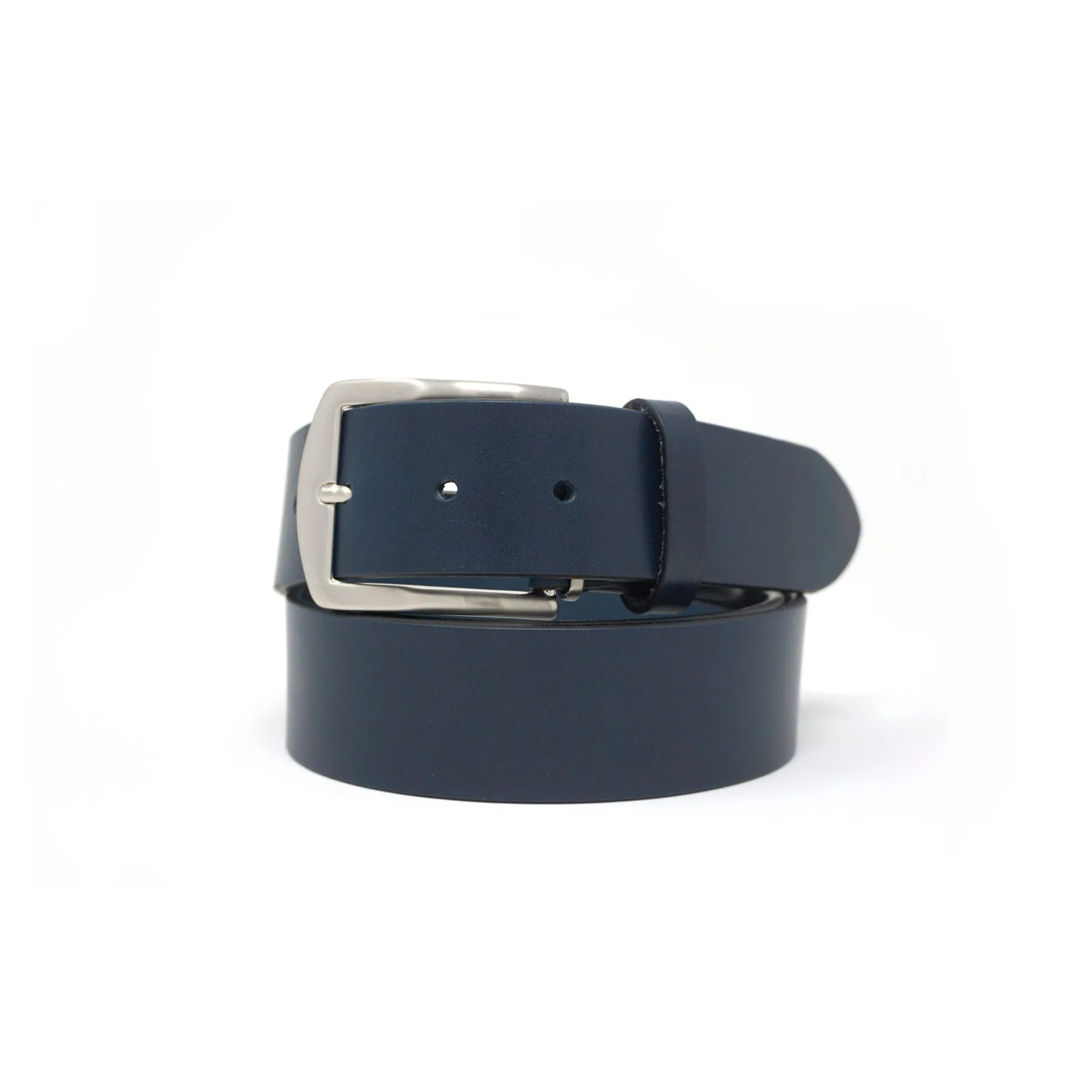 Italian Vachetta Leather Belt - Navy - 40mm - Up to 50"