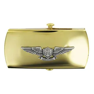 Navy Belt Buckle: CPO Aviation Warfare Gold and Silver Oxidized Emblem - Female