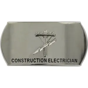 Navy Enlisted Specialty Belt Buckle: Construction Electrician: CE