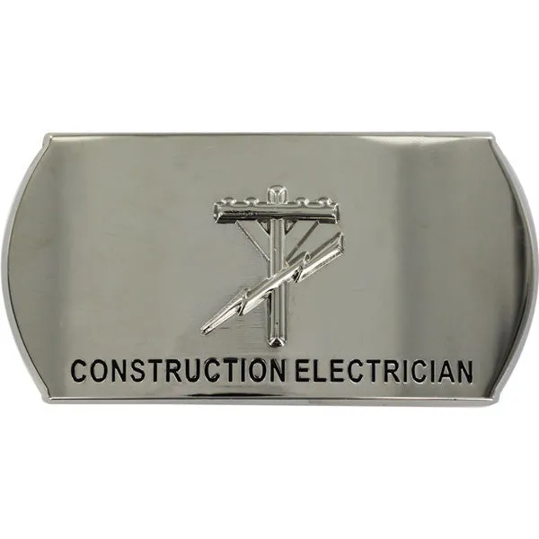 Navy Enlisted Specialty Belt Buckle: Construction Electrician: CE