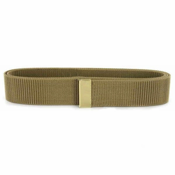 Navy Belt: Khaki Nylon with Brass Tip - male