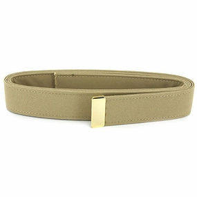 Navy Belt: Khaki Poly-Wool with 24K Gold Tip - female