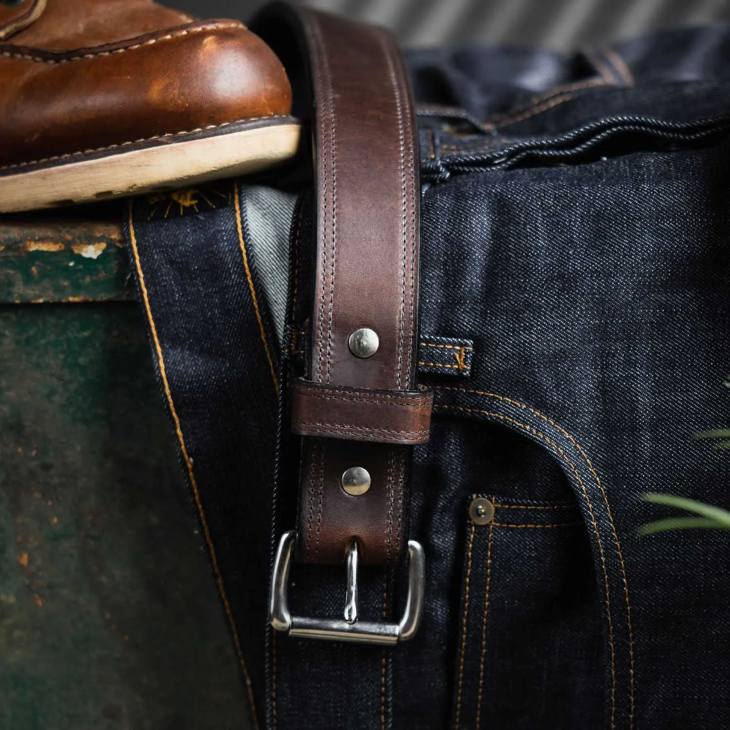 Old World Harness Leather Belt - 1.5"