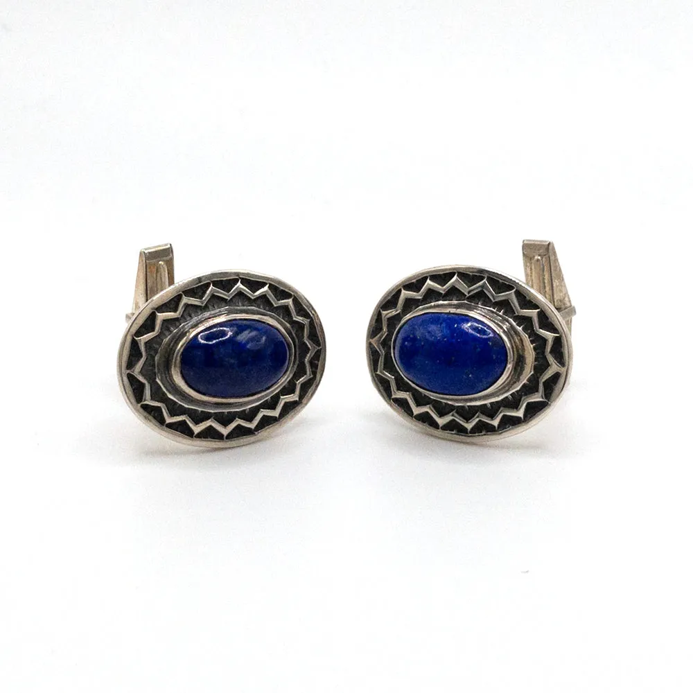 RDM Tri-Stamp w/ Lapis Cufflinks