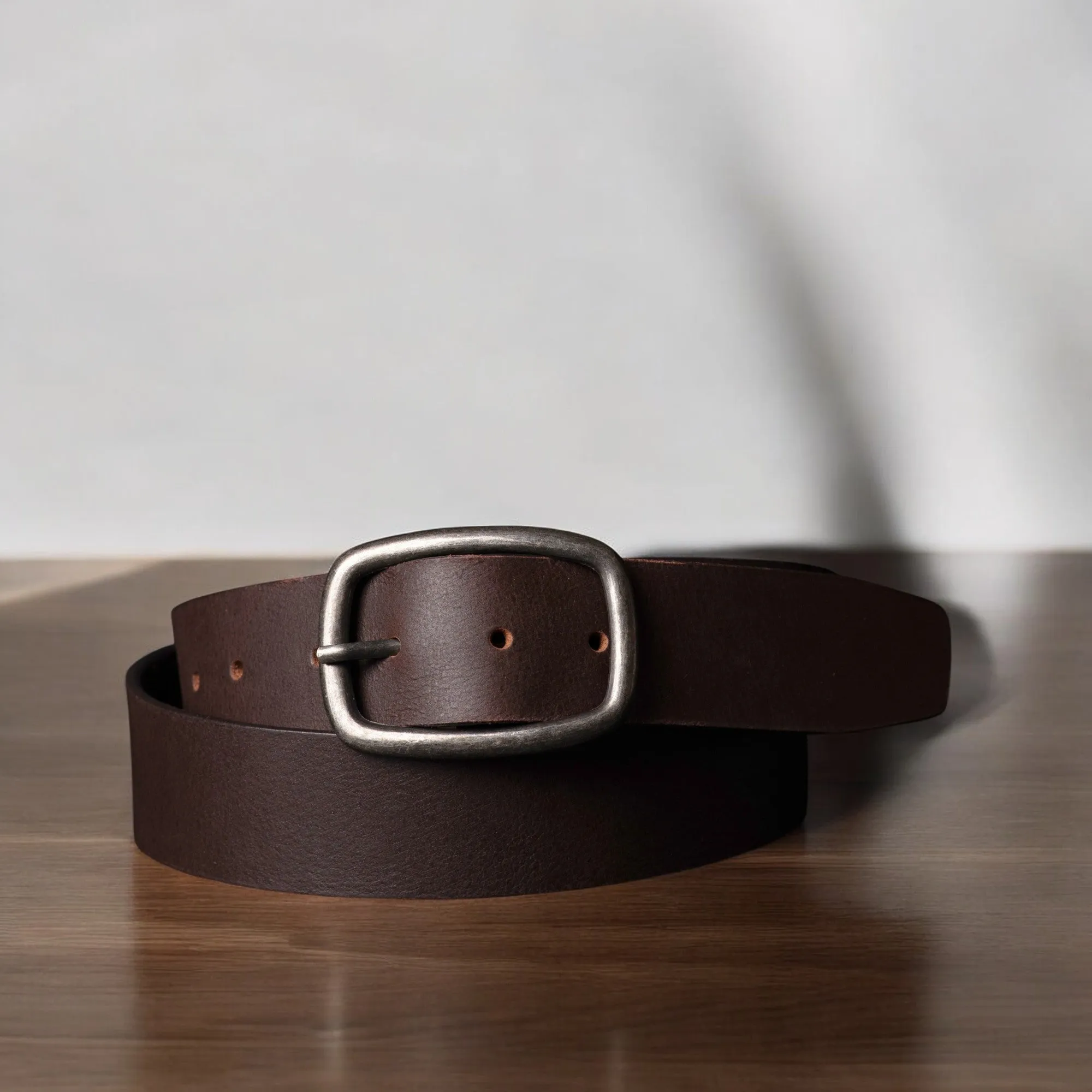 Selene - Black Leather Dress Belt with Silver Buckle - Made in Canada