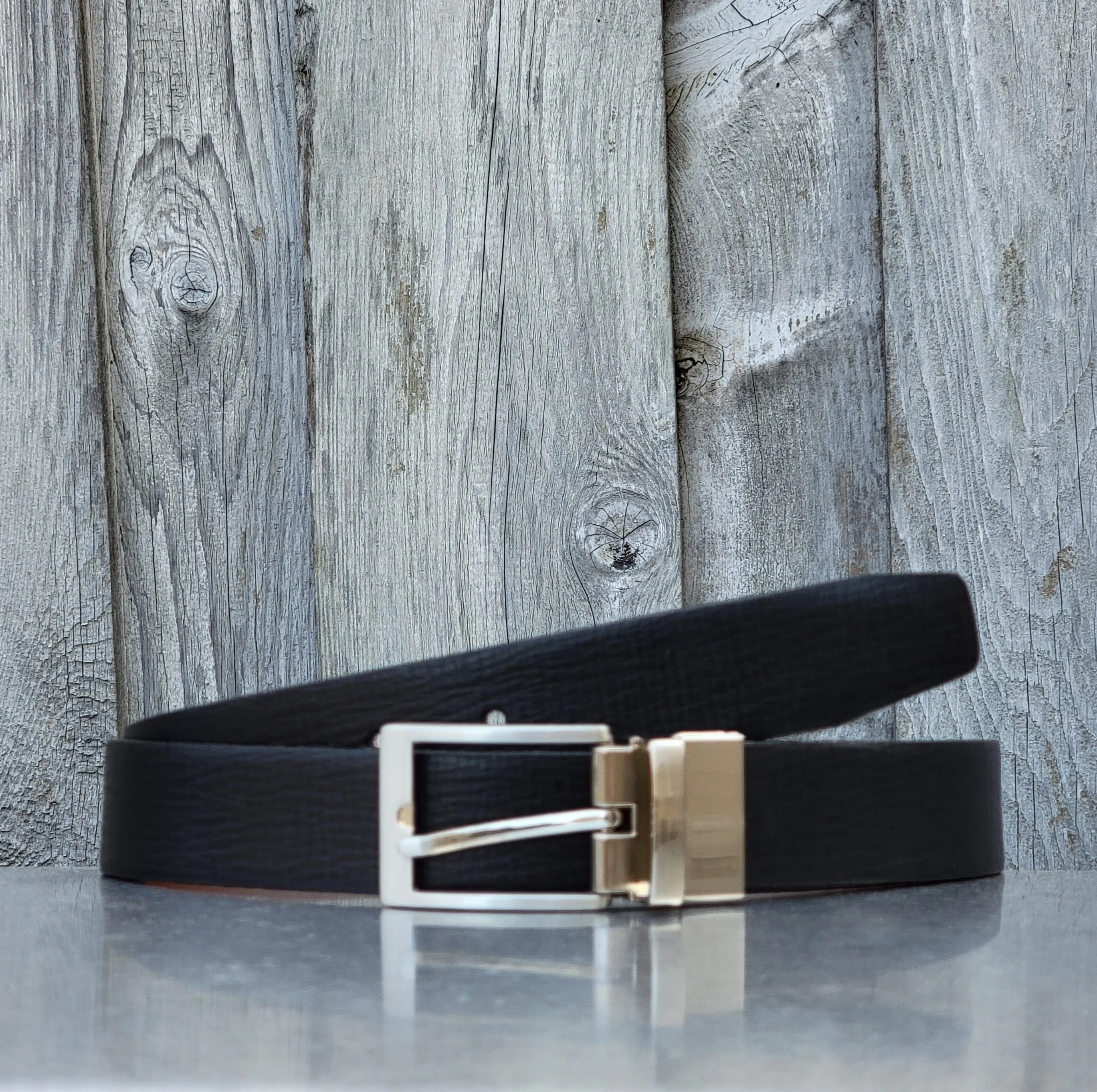 Slim Reversible Brown/Black 30mm 100% Real Leather Belt