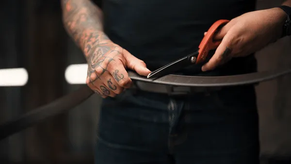 STAR BUCKLE | BLACK BUFFALO LEATHER GUN BELT
