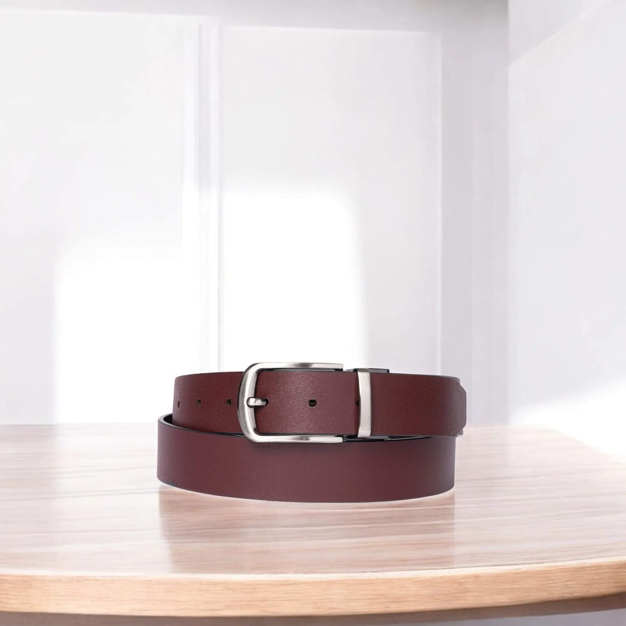 The Harvey Dent Belts- Black / Burgundy and Black/ Grey 2 pc Gift Set
