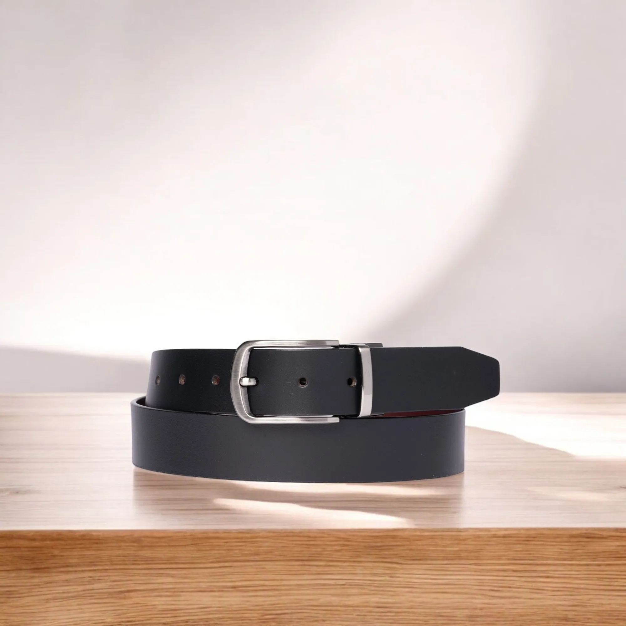 The Harvey Dent Belts- Black / Burgundy and Black/ Grey 2 pc Gift Set