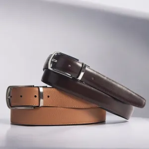 The Harvey Dent Stitched Belts- 30mm and 35 mm 2 pc Gift Set