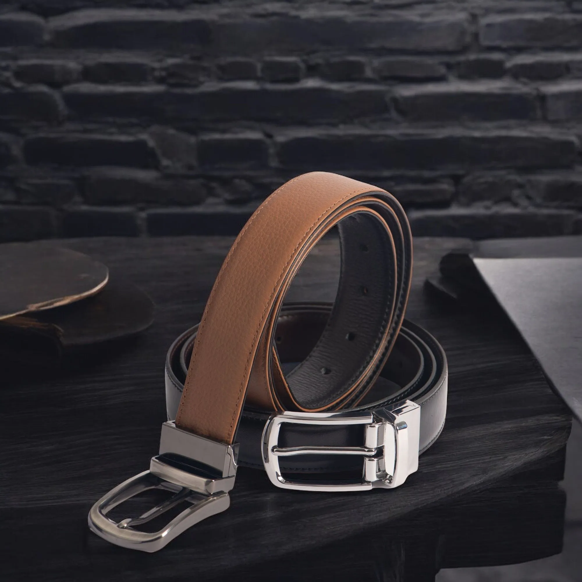 The Harvey Dent Stitched Belts- 30mm and 35 mm 2 pc Gift Set