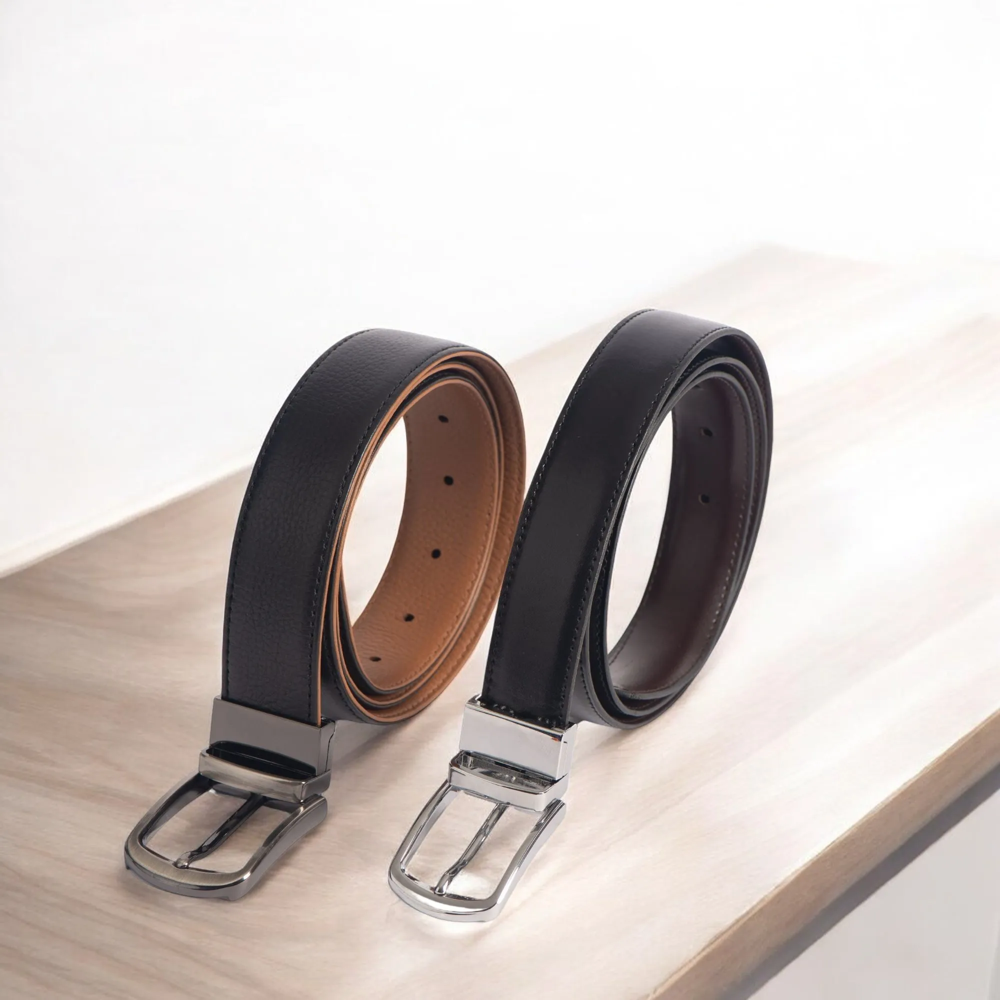 The Harvey Dent Stitched Belts- 30mm and 35 mm 2 pc Gift Set