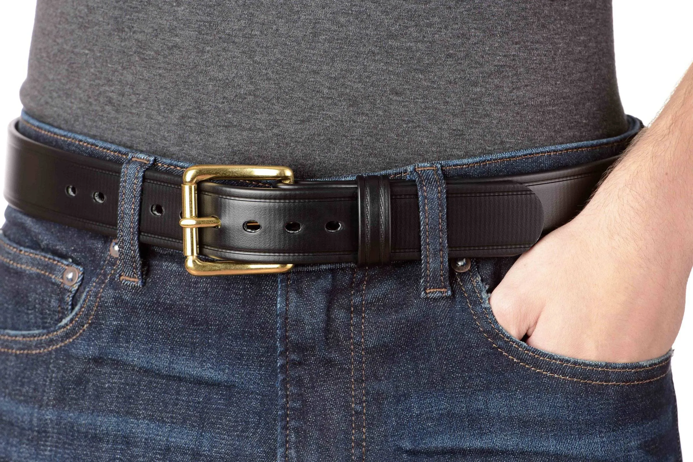 The Hercules Belt™ -  Black Max Thick With Brass Buckle 1.50" (H505BK)