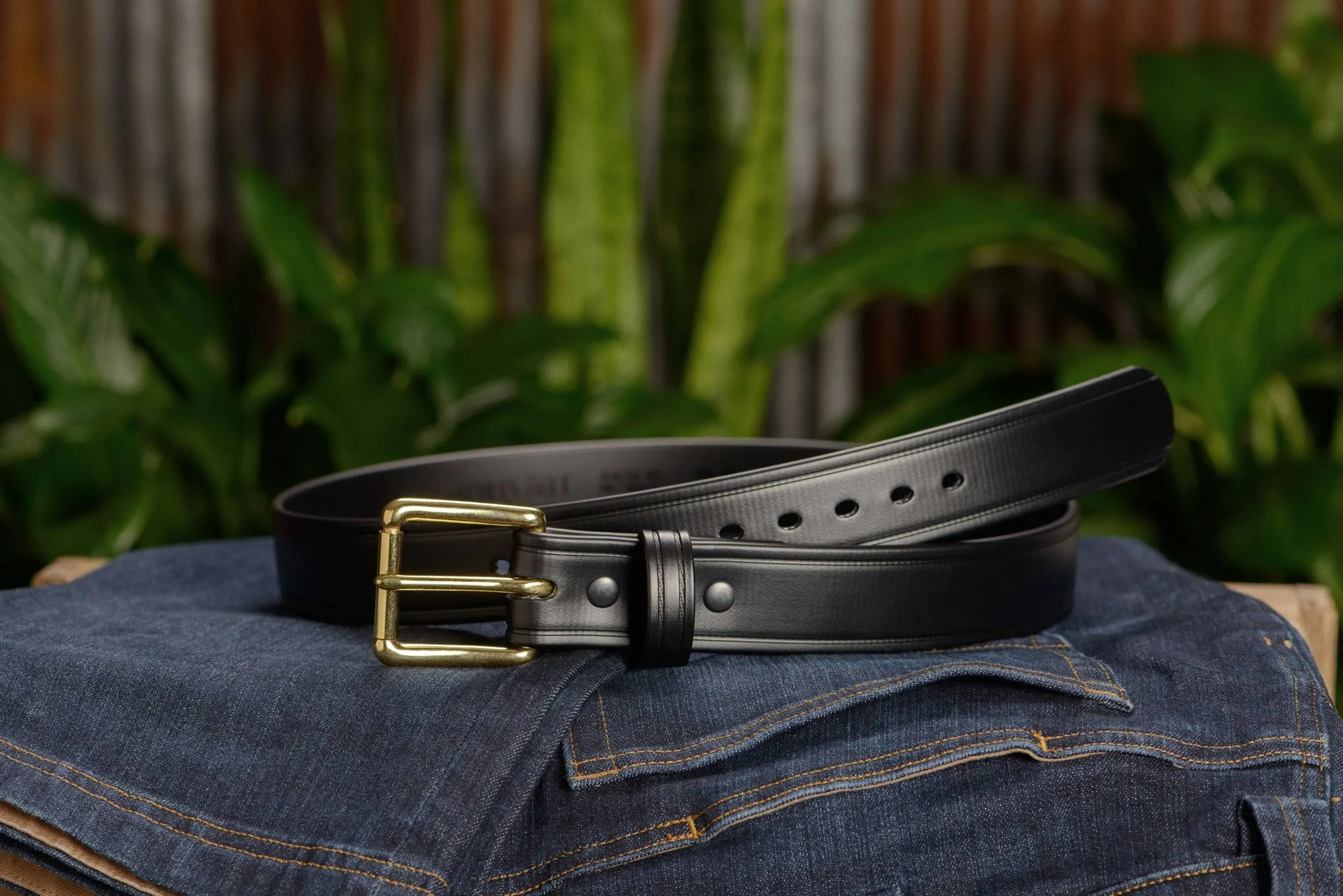 The Hercules Belt™ -  Black Max Thick With Brass Buckle 1.50" (H505BK)
