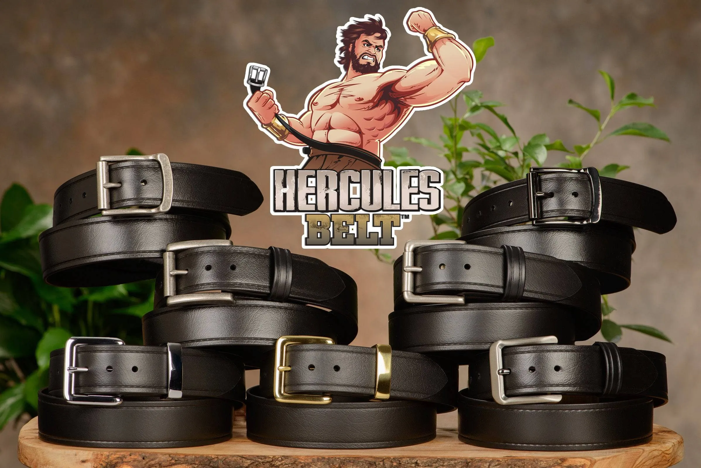 The Hercules Belt™ -  Black With Antique Nickel Roller Buckle 1.50" (H150)